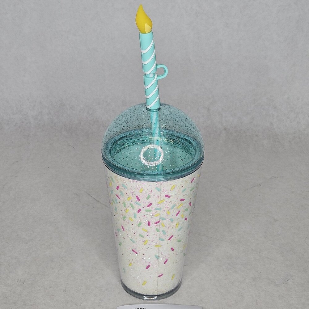 Starbucks Birthday Confetti Style Coffee Cup Mug with Straw Cap New Unused